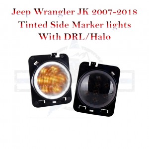 JK Wrangler 2007-2018 Tinted Fender Guard Lights with Halo/ Side Marker lights