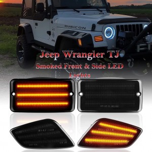 Jeep Wrangler TJ 1997- 2006 Smoked LED Front and Side Indicators
