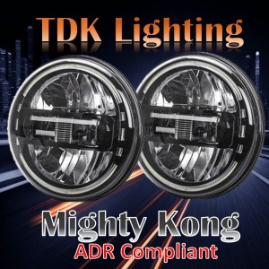 7 inch MIGHTY KONG Halo Headlight- suits Jeep JK,TJ, GQ Patrol, Landrover Defender, Toyota Landcruiser