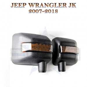 Jeep Wrangler 2007-2018 JK Set of Side Mirror Housing's White/Amber Arrow LED